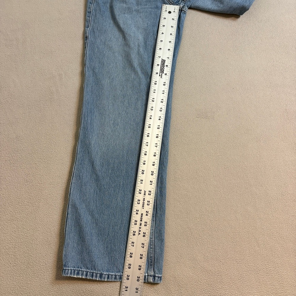 Hollister Low Rise Baggy Jeans W25 0R Medium Wash Butterfly Embroidered Wide Leg - Picture 8 of 12